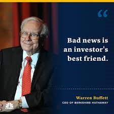Warren Buffet with a quote on the right