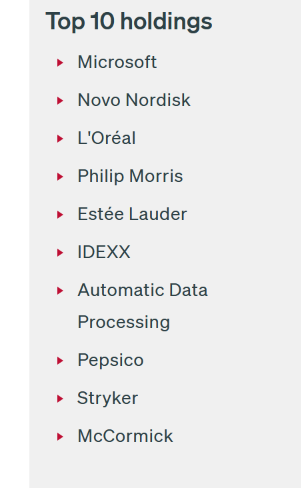 Top 10 companies in a bullet point list