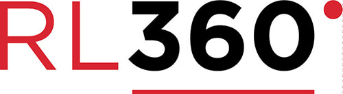RL360 logo in black and red writing